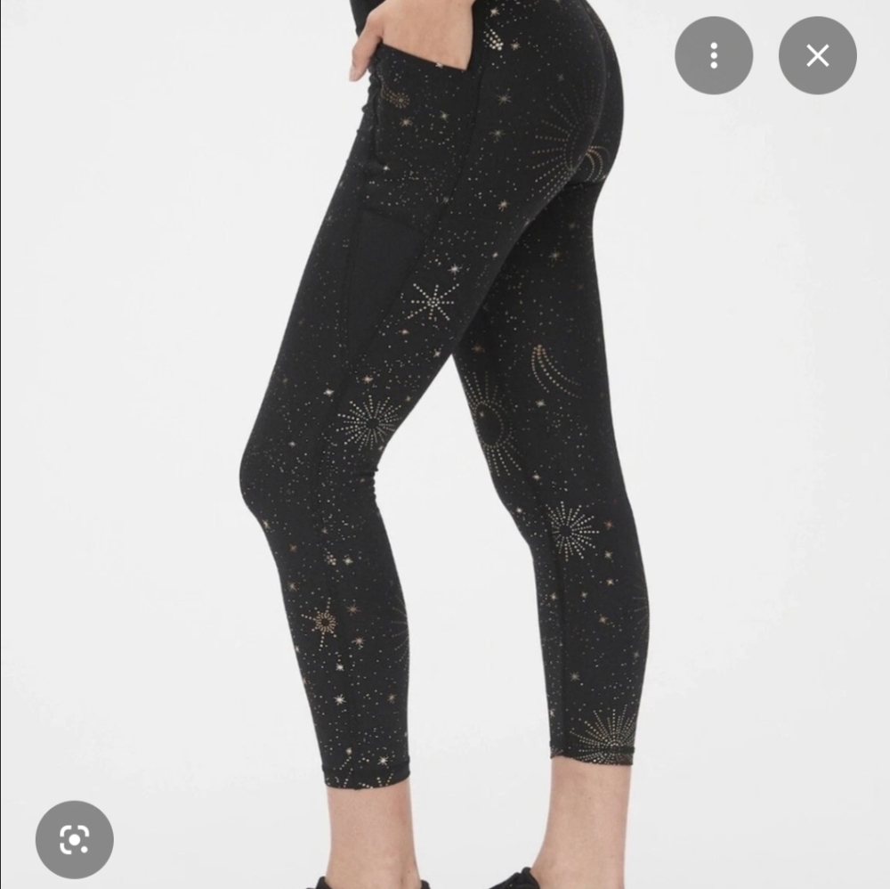 Gap Fit Sculpt Revolution Leggings Gold Star Print XS